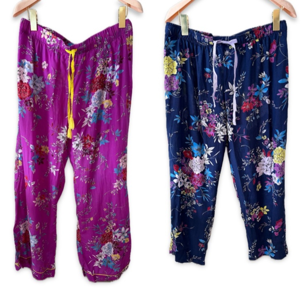 Gilligan OMalley SET of 2 floral pajama lounge pants size medium like new - Picture 2 of 13